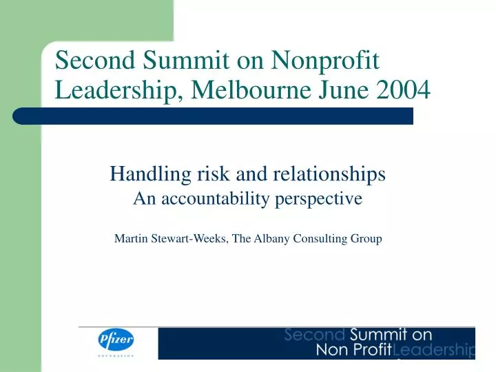 second summit on nonprofit leadership melbourne june 2004