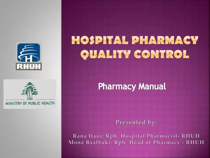 hospital pharmacy quality control