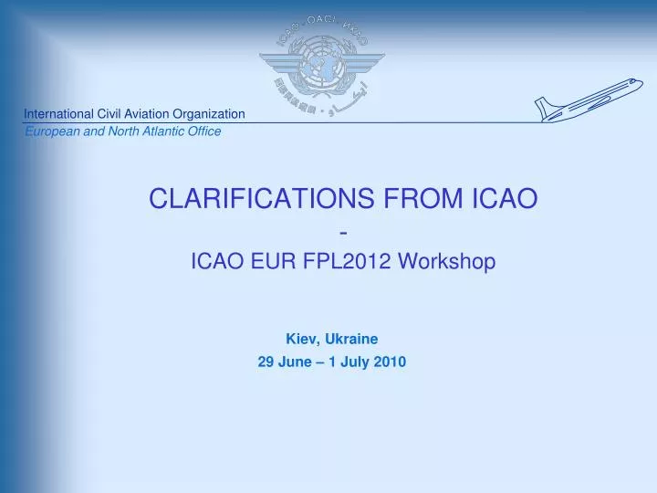 clarifications from icao icao eur fpl2012 workshop