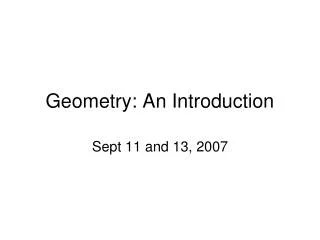 Geometry: An Introduction