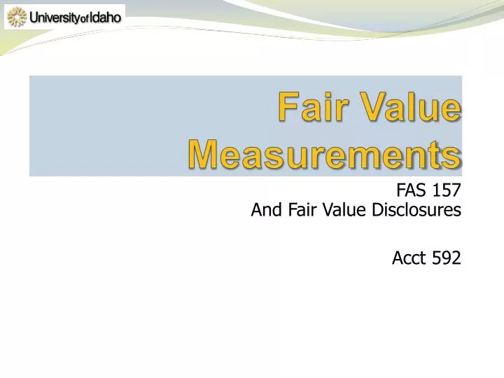 fair value measurements