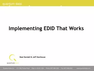 Implementing EDID That Works