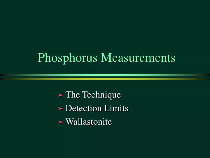 phosphorus measurements