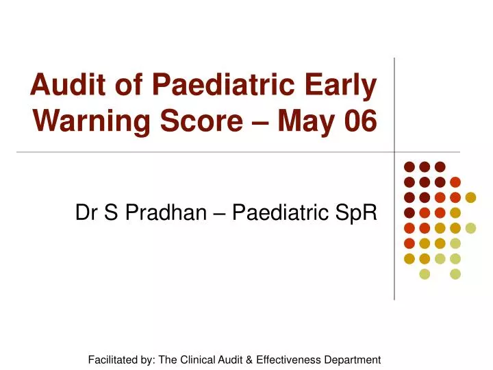 audit of paediatric early warning score may 06