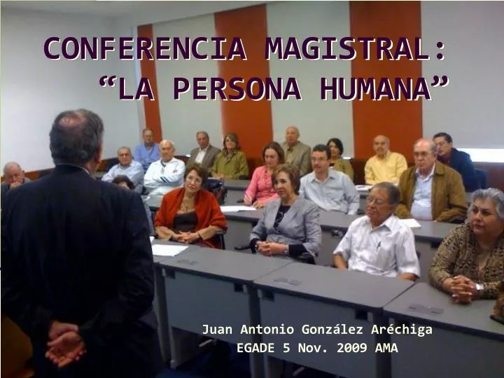 conferencia magistral la persona humana