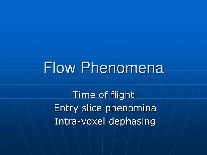 flow phenomena