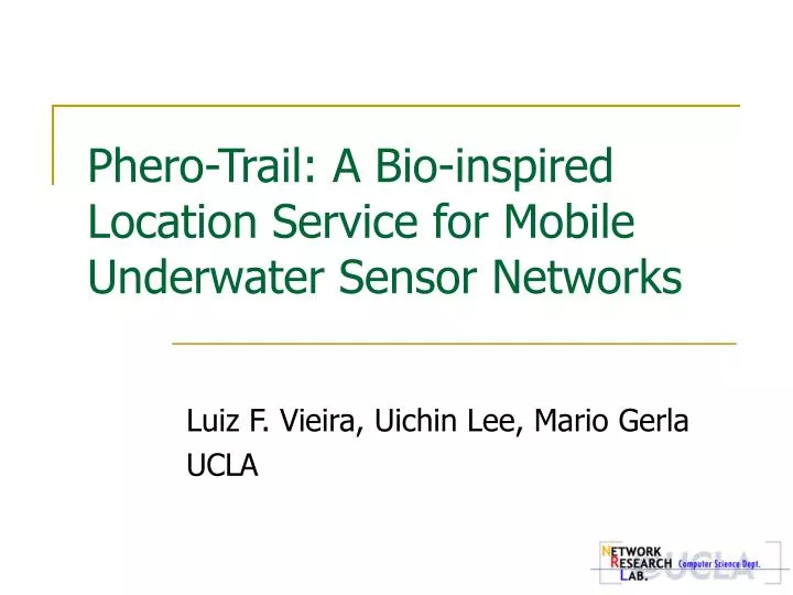 phero trail a bio inspired location service for mobile underwater sensor networks
