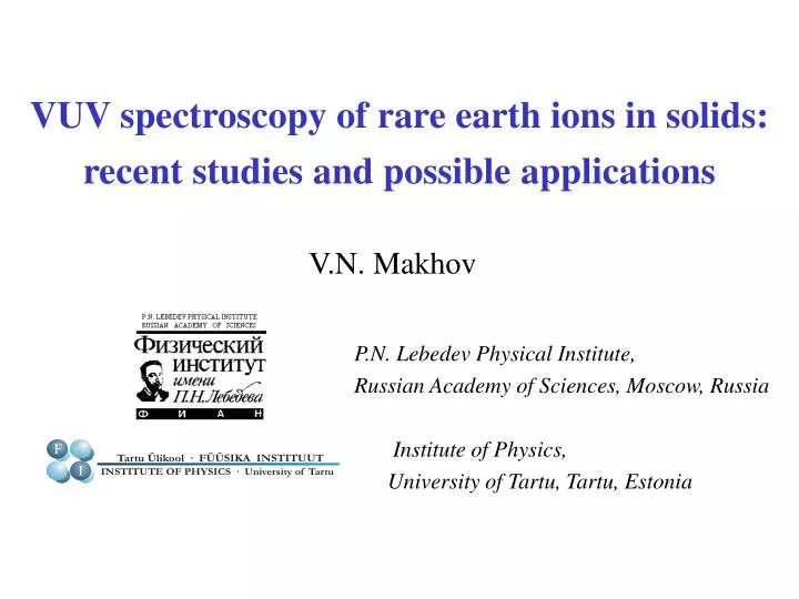 vuv spectroscopy of rare earth ions in solids recent studies and possible applications