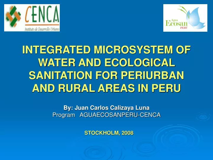 integrated microsystem of water and ecological sanitation for periurban and rural areas in peru