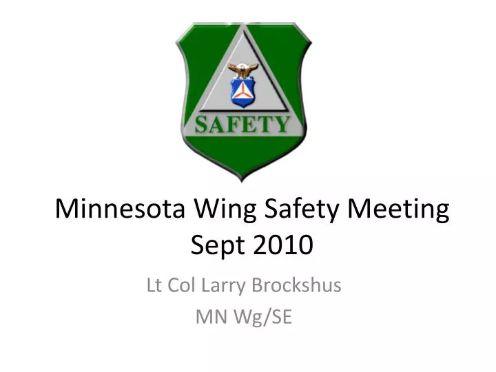 minnesota wing safety meeting sept 2010