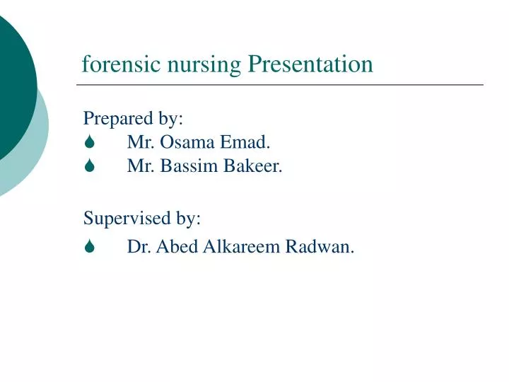 forensic nursing presentation