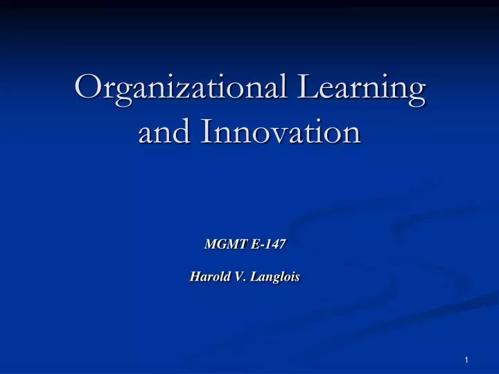 organizational learning and innovation