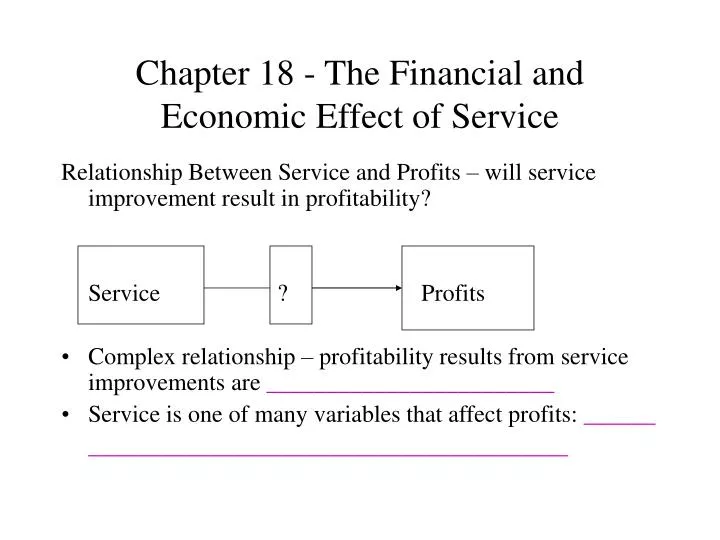 chapter 18 the financial and economic effect of service