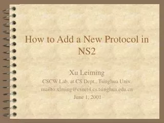 How to Add a New Protocol in NS2