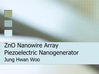 ZnO Nanowire Array Piezoelectric Nanogenerator