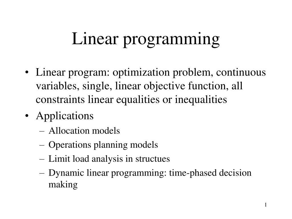 PPT - Linear programming PowerPoint Presentation, free download - ID:733646