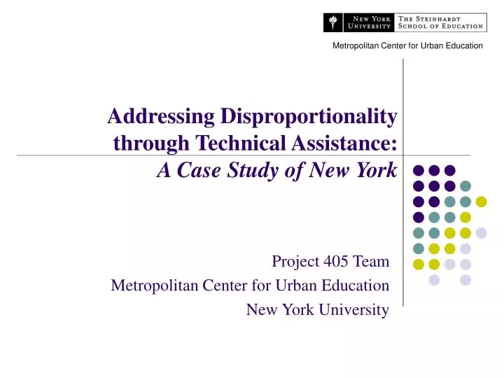 addressing disproportionality through technical assistance a case study of new york