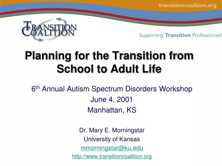 planning for the transition from school to adult life