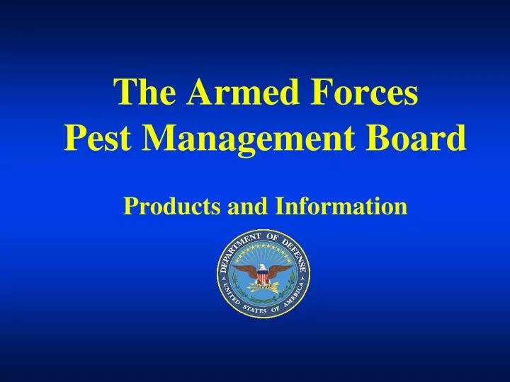 the armed forces pest management board products and information