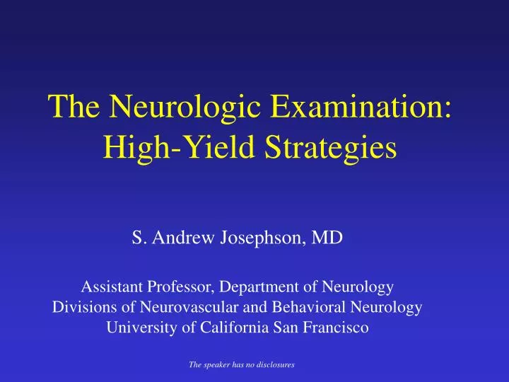 the neurologic examination high yield strategies