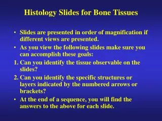 Histology Slides for Bone Tissues