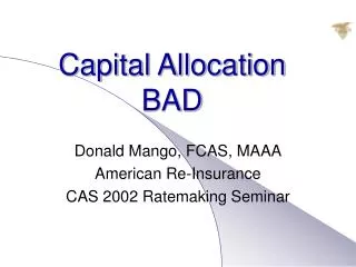 Capital Allocation BAD