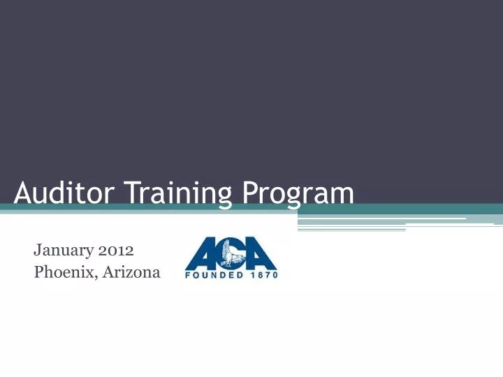 auditor training program