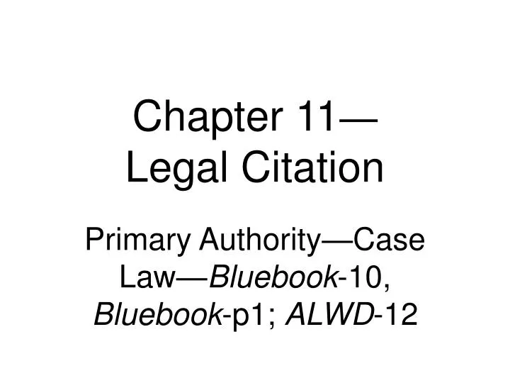 chapter 11 legal citation