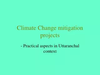 Climate Change mitigation projects
