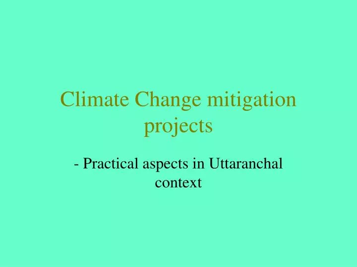 climate change mitigation projects