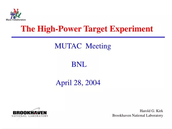 the high power target experiment