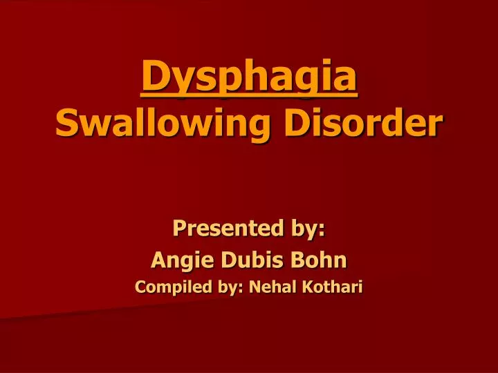 dysphagia swallowing disorder