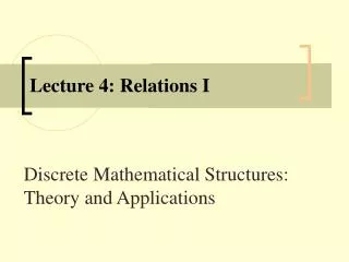 lecture 4 relations i