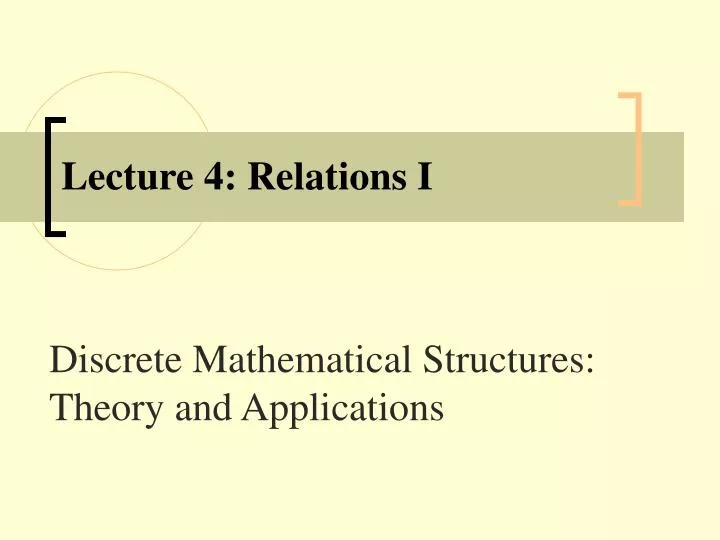 lecture 4 relations i
