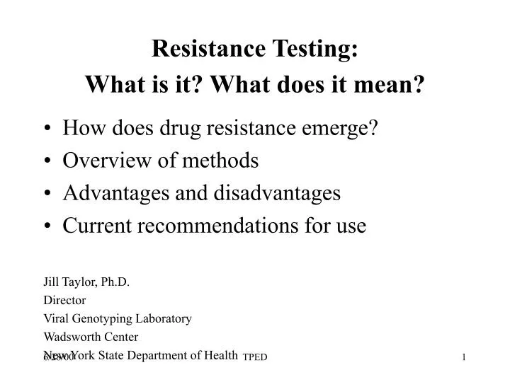 resistance testing what is it what does it mean