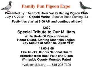 Family Fun Pigeon Expo
