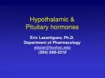 Hypothalamic &amp; Pituitary hormones