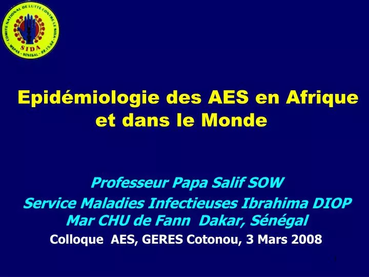 epid miologie des aes en afrique et dans le monde