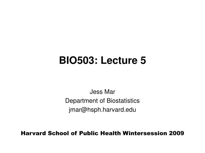 bio503 lecture 5