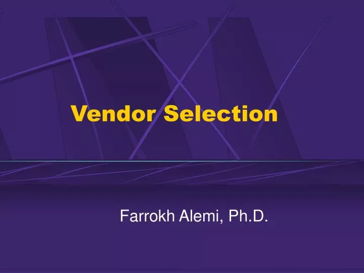 vendor selection