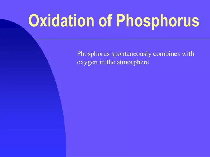 oxidation of phosphorus