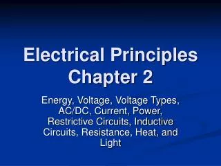Electrical Principles Chapter 2