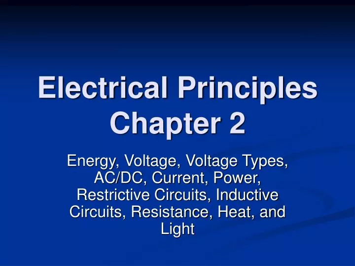 electrical principles chapter 2