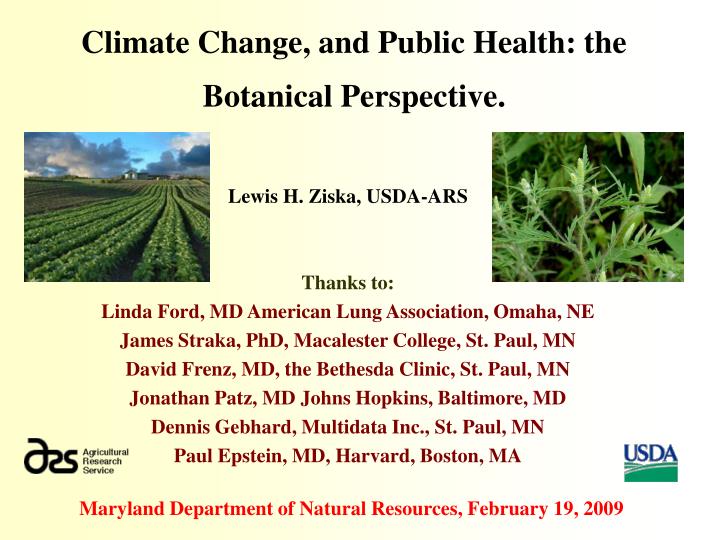 climate change and public health the botanical perspective