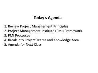 PMI Framework – Project Objectives