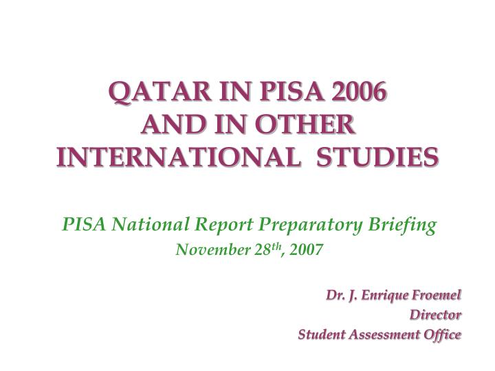 qatar in pisa 2006 and in other international studies