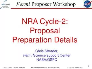 Fermi Proposer Workshop