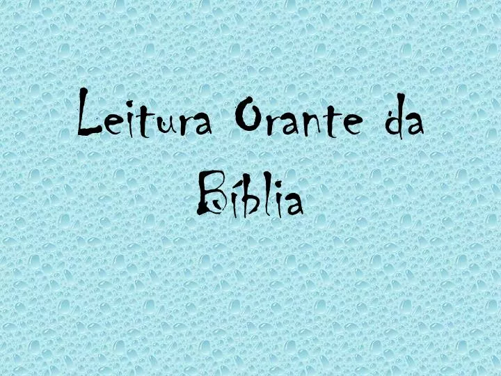 leitura orante da b blia