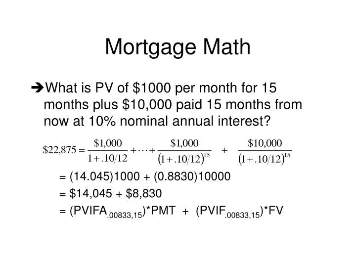 mortgage math