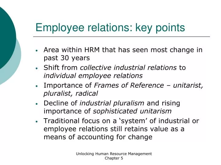 employee relations key points